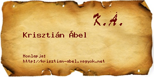 Krisztián Ábel névjegykártya