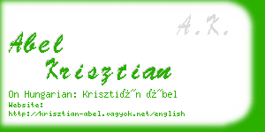 abel krisztian business card
